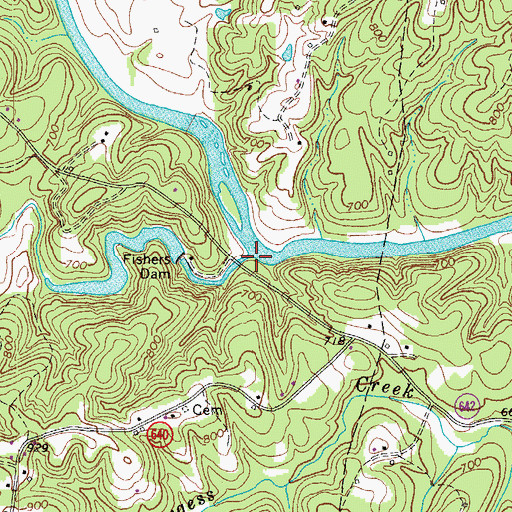 Topographic Map of Marrowbone Creek, VA