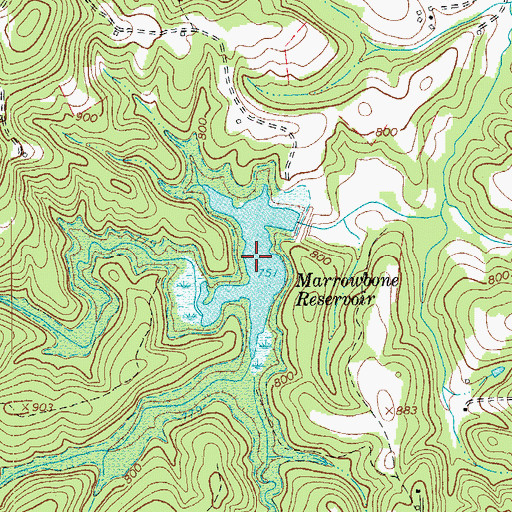 Topographic Map of Marrowbone Reservoir, VA