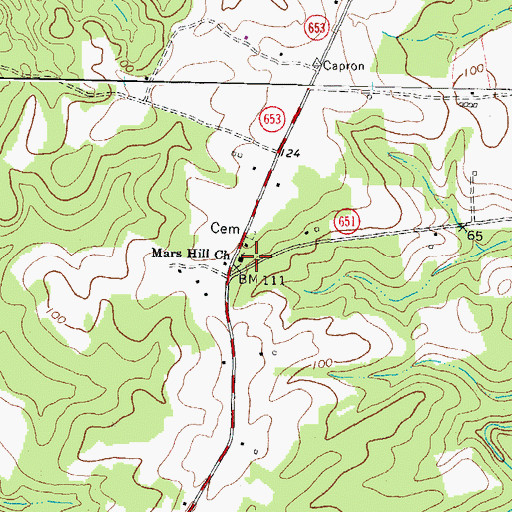 Topographic Map of Mars Hill Church, VA
