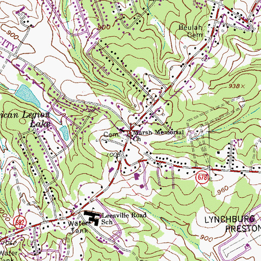 Topographic Map of Marsh Memorial Church, VA