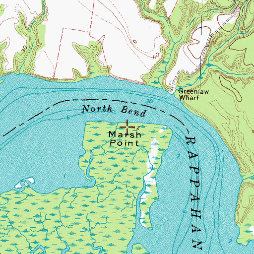 Topographic Map of Marsh Point, VA