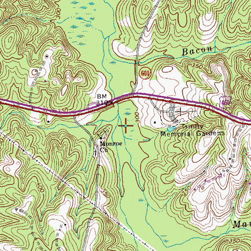 Topographic Map of Marshall Branch, VA