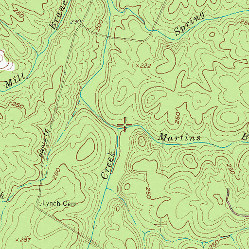Topographic Map of Martins Branch, VA