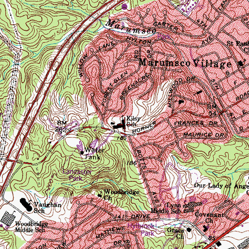Topographic Map of R Dean Kilby Elementary School, VA