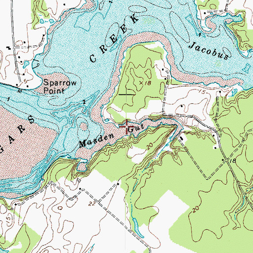 Topographic Map of Masden Gut, VA