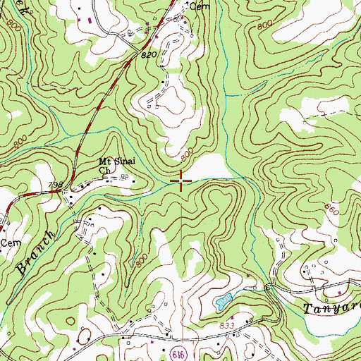 Topographic Map of Mash Branch, VA