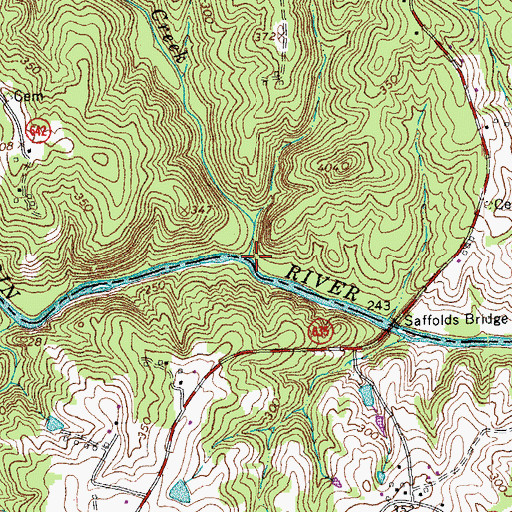 Topographic Map of Mason Creek, VA