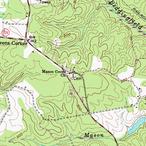 Topographic Map of Mason Grove Church, VA