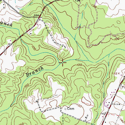 Topographic Map of Massie Branch, VA