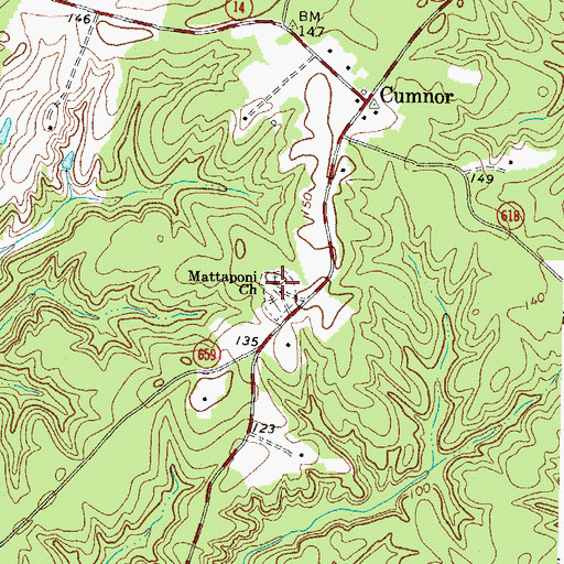 Topographic Map of Mattaponi Church, VA