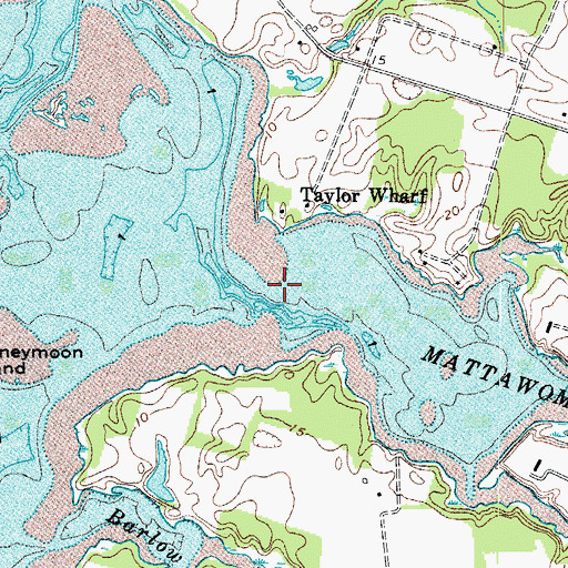 Topographic Map of Mattawoman Creek, VA