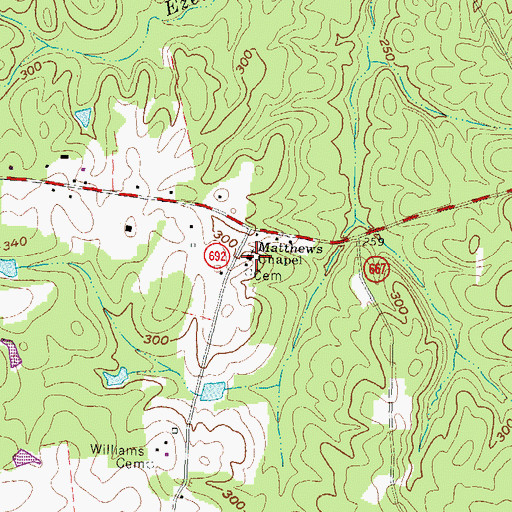 Topographic Map of Matthews Chapel, VA