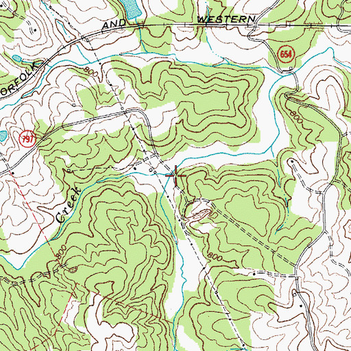 Topographic Map of Mattox Creek, VA