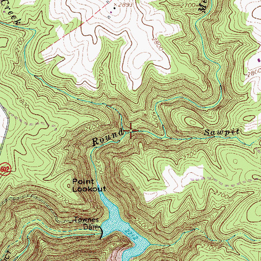 Topographic Map of Mayberry Creek, VA