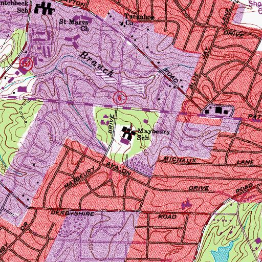 Topographic Map of Maybeury Elementary School, VA