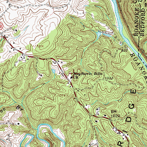Topographic Map of Mayflower Hills Church, VA
