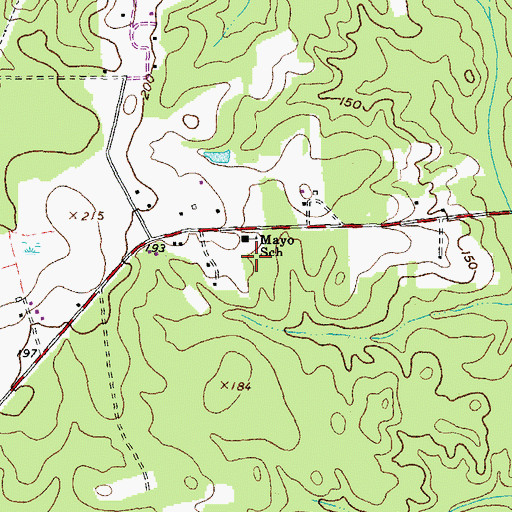 Topographic Map of Mayo School, VA