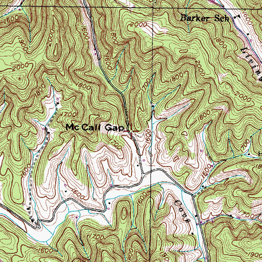Topographic Map of McCall Gap, VA