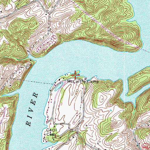 Topographic Map of McCarthy Camp, VA