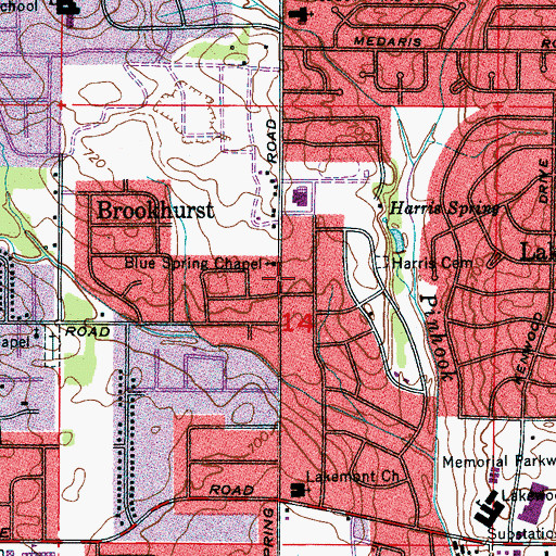 Topographic Map of Johnson Cemetery, AL