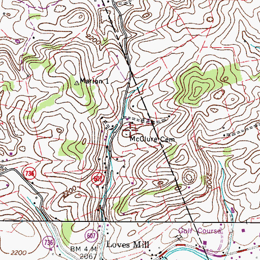 Topographic Map of McClure Cemetery, VA