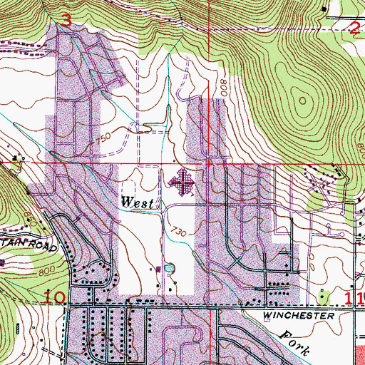 Topographic Map of Johnson High School, AL
