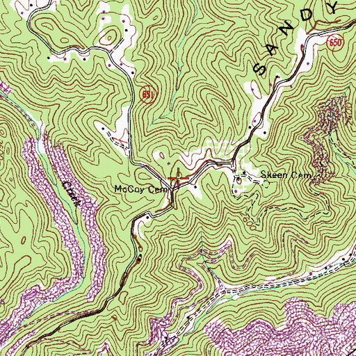 Topographic Map of McCoy Cemetery, VA