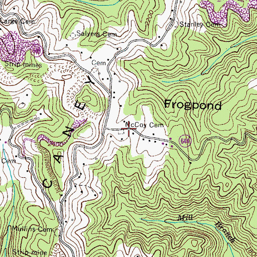 Topographic Map of McCoy Cemetery, VA