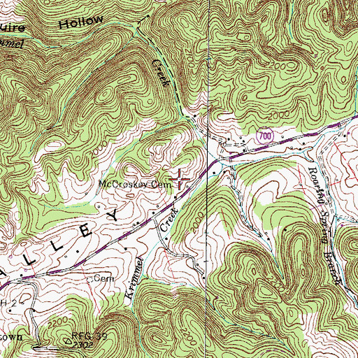 Topographic Map of McCroskey Cemetery, VA