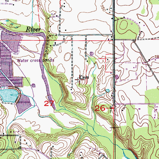 Topographic Map of Jones Cemetery, AL