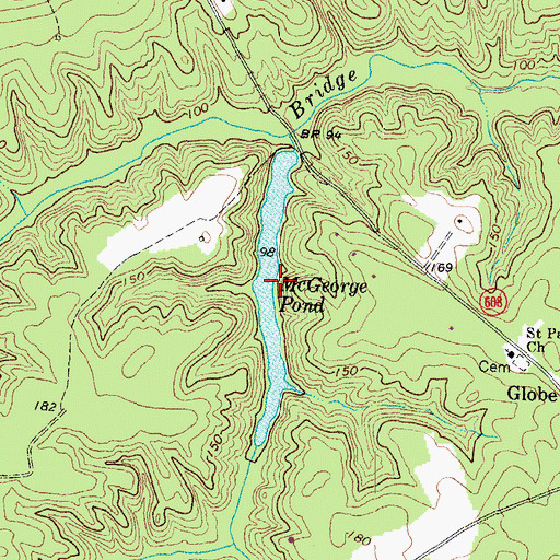 Topographic Map of McGeorge Pond, VA