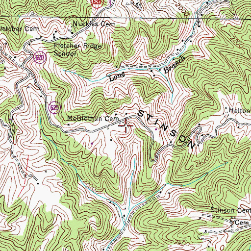 Topographic Map of McGlothin Cemetery, VA