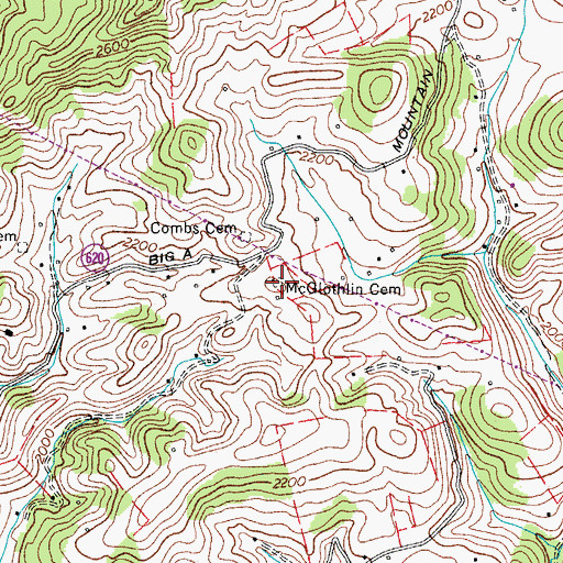 Topographic Map of McGlothlin Cemetery, VA