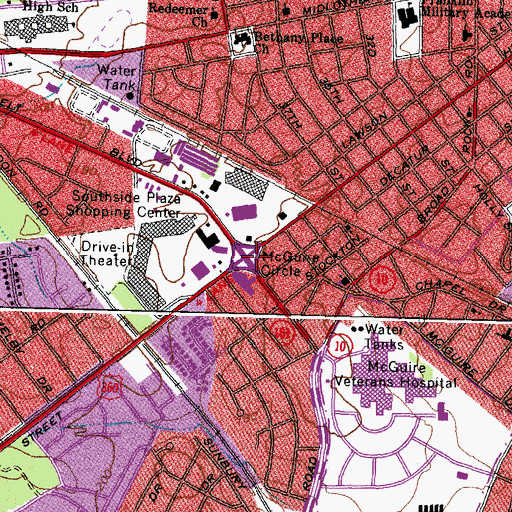 Topographic Map of McGuire Circle, VA
