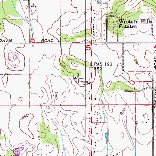 Topographic Map of Joyner Cemetery, AL