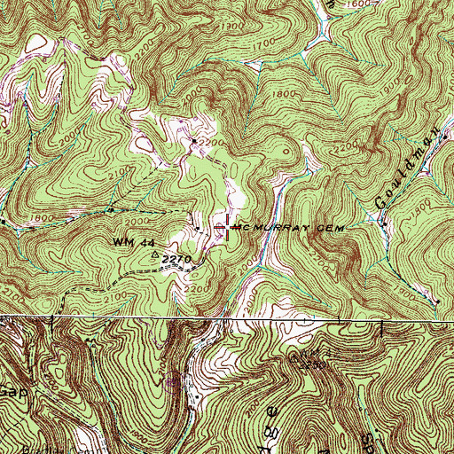 Topographic Map of McMurray Cemetery, VA