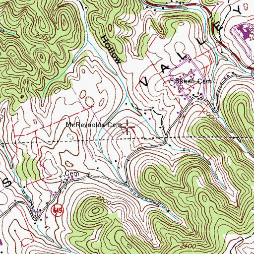Topographic Map of McReynolds Cemetery, VA