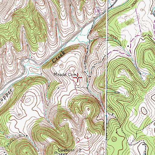Topographic Map of Meade Cemetery, VA