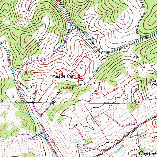 Topographic Map of Meade Cemetery, VA