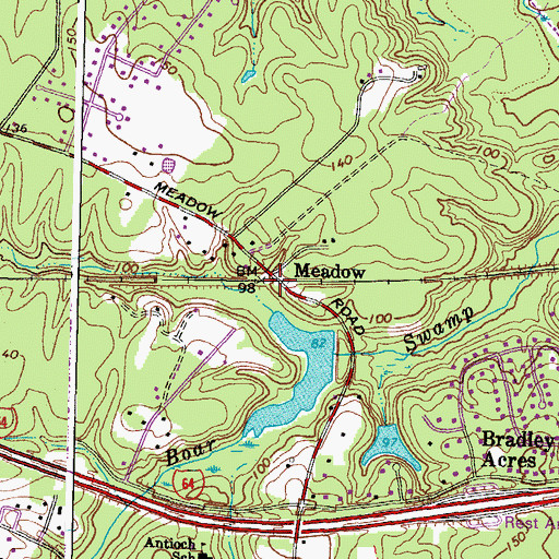 Topographic Map of Meadow, VA