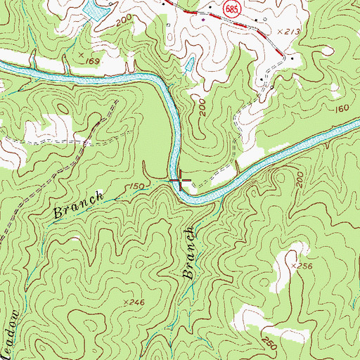Topographic Map of Meadow Branch, VA