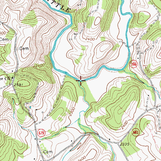 Topographic Map of Meadow Creek, VA