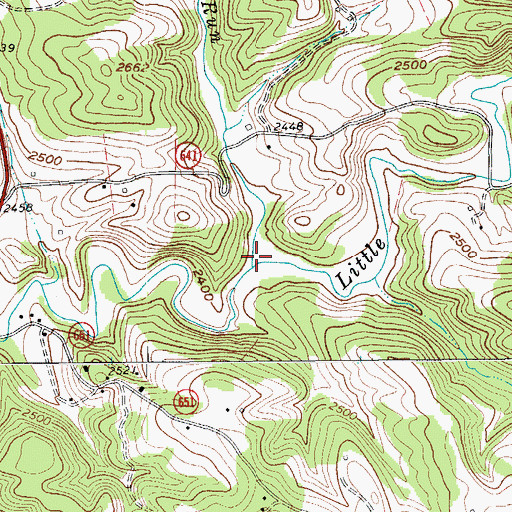 Topographic Map of Meadow Run, VA