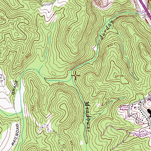 Topographic Map of Meadows Creek, VA