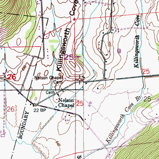 Topographic Map of Killingsworth School (historical), AL