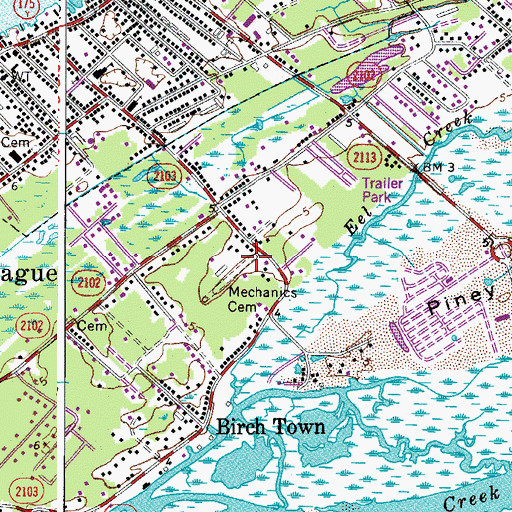 Topographic Map of Mechanics Cemetery, VA