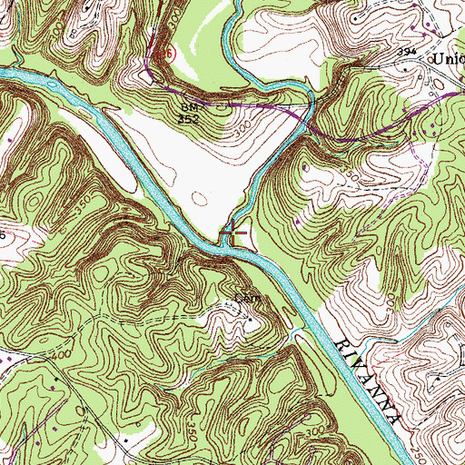 Topographic Map of Mechunk Creek, VA