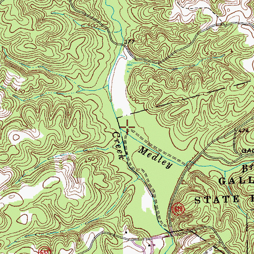 Topographic Map of Medley Branch, VA