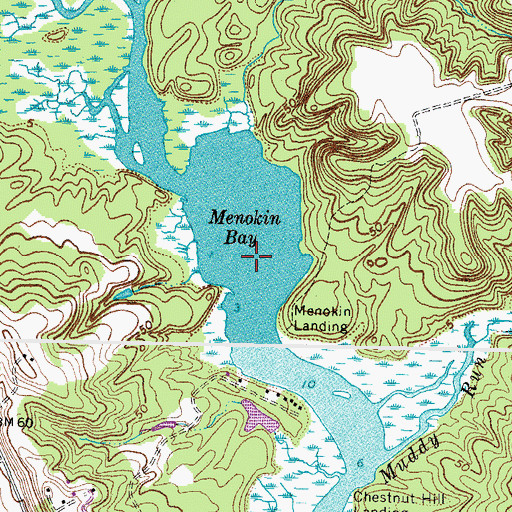Topographic Map of Menokin Bay, VA