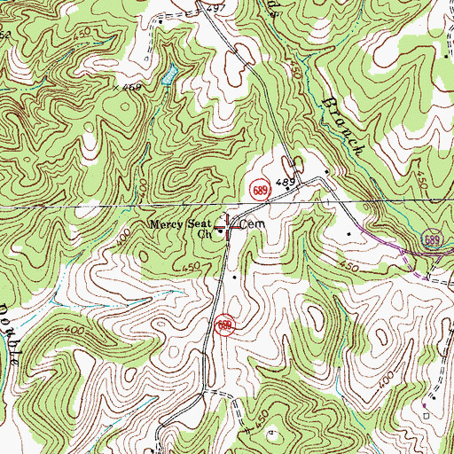 Topographic Map of Mercy Seat Church, VA